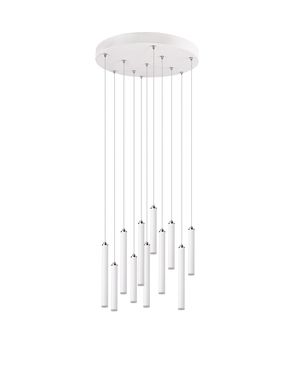 Lustre TUBULAR blanc à 11 tubes suspendus de TrioLighting