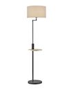 Lampadaire noir CLAAS avec tablette et abat-jour de TrioLighting