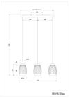 Lustre BIDAR 3 suspensions ajourées blanc mat de TrioLighting