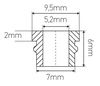 Passe fil blanc trou 8mm passage Ø5mm 