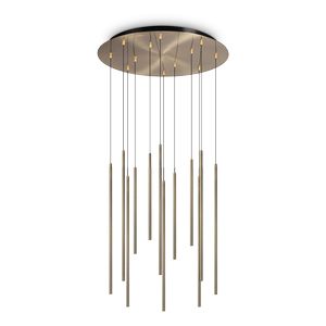 Ideal Lux FILO SP12 – Suspension 12 tubes LED Ø60 cm laiton mat/satiné 3000K