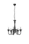 Lustre chandelier anthracite 5 branches ELSA de TrioLighting