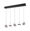 Suspension LED GUANO 5 Lumières - Gris Mat/Café | Lift Me & 3 Teintes CCT