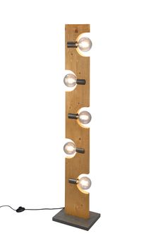 Lampadaire TAILOR bois clair et métal antique de TrioLighting