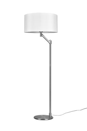 Lampadaire CASSIO nickel mat et abat-jour blanc de TrioLighting