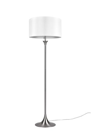 Lampadaire SABIA nickel mat et abat-jour blanc de TrioLighting