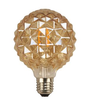 Ampoule globe 95mm ambre diamantée 4W E27 TrioLighting