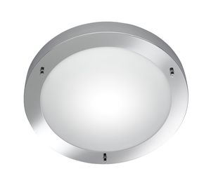 Plafonnier Condus rond chromé pour salle de bain IP44 