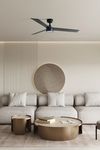 Ventilateur de plafond RUDDER L noir/noyer LED et télécommande