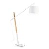 Lampadaire bois et métal EMINENT avec abat-jour finition Blanc et bois 