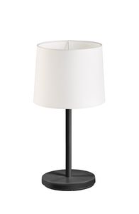 Lampe ROOMER avec abat-jour blanc finition noir mat