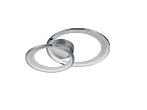 Plafonnier 2 cercles chrome/blanc LED GRANADA de TrioLighting