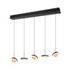 Suspension LED GUANO 5 Lumières - Gris Mat/Café | Lift Me & 3 Teintes CCT