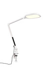 Lampe de Bureau Led 2-en-1 Blanche - SERVO Pince et Socle Inclus