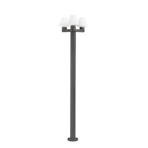 Lampadaire MISTU avec 2 diffuseurs coniques blancs finition Anthracite et opale blanc