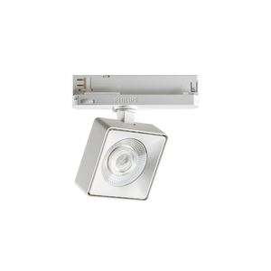 Spot carré POV 22W IRC95 pour rail triphasé finition Blanc mat 