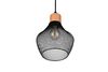 Suspension grille noire et bois VALERIA de Triolighting