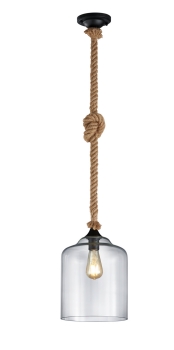  Suspension JUDITH corde et verre VINTAGE