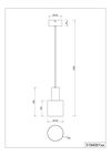 Suspension cylindrique AGUDO 1*E27 finition Café