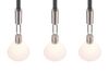 Suspension STANLEY monte et baisse nickel mat  3 verreries blanches 