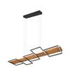 Suspension led noir et bois SwitchDimmer 5 carrés HARPER