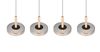 Suspension CELESTE – Élégance bois, verre et métal avec LED réglable