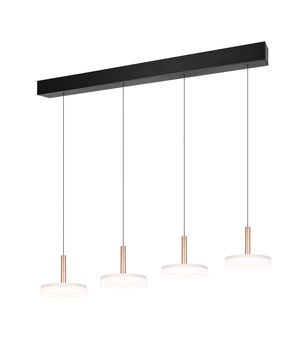 Suspension CELESTE – Élégance verre et métal noir avec LED réglable
