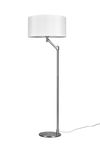 Lampadaire CASSIO nickel mat et abat-jour blanc de TrioLighting