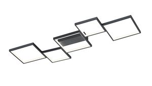 Plafonnier rectangulaire LED 6 carrés en noir mat SORRENTO