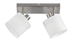 Réglette murale nickel mat/blanc 2 abat-jour TOMMY de TrioLighting