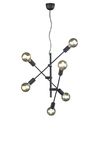 Suspension noire et 6 douilles noires CROSS de TrioLighting