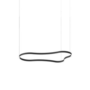 Ideal Lux Waves-3 SP blanc - Suspension LED forme ondulée 156 cm noir mat