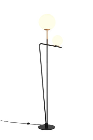 Lampadaire FLAMING - Noir et Or / Verre