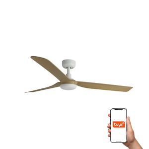 Ventilateur de Plafond PUNT Blanc/érable - Contrôle Tuya Smart