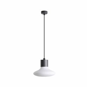 Suspension BLUBS avec diffuseur plat blanc finition Anthracite et opale blanc