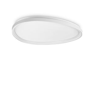 Plafonnier GEMINI avec profilé aluminium plat Led finition Blanc mat 