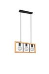 Suspension rectangle en bois et noir AGRA de Triolighting