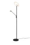 Lampadaire noir mat BRANTFORD 30W avec liseuse de TrioLighting