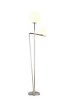 Lampadaire FLAMING - Nickel Mat / Verre