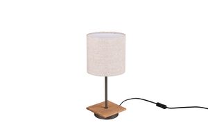  Lampe ELMAU bois avec abat-jour tissu beige de TrioLighting