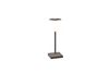 Lampe de table rechargeable noire SANCHEZ abat-jour blanc