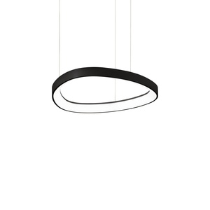 Suspension GEMINI avec profilé aluminium plat Led finition noir mat 