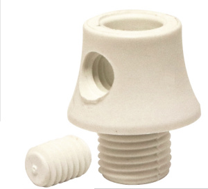 Serre-câble nylon blanc avec vis blocage et pas 10*1mm