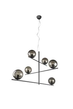 Lustre anthracite à 6 boules fumées série PURE de TrioLighting