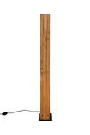 Lampadaire KARUNI – Bois naturel ajouré, métal noir mat