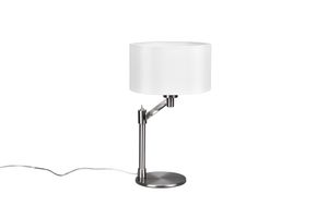 Lampe à poser CASSIO nickel mat et abat-jour blanc de TrioLighting