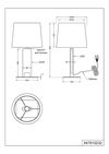 Lampe de table RAHUL – Bois et tissu avec double éclairage et variateur