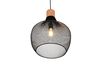 Suspension grille noire et bois VALERIA de Triolighting