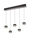 Suspension 5 têtes ORBIT SwitchDimmer finition Nickel et noir