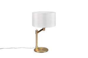 Lampe à poser CASSIO laiton mat et abat-jour blanc de TrioLighting